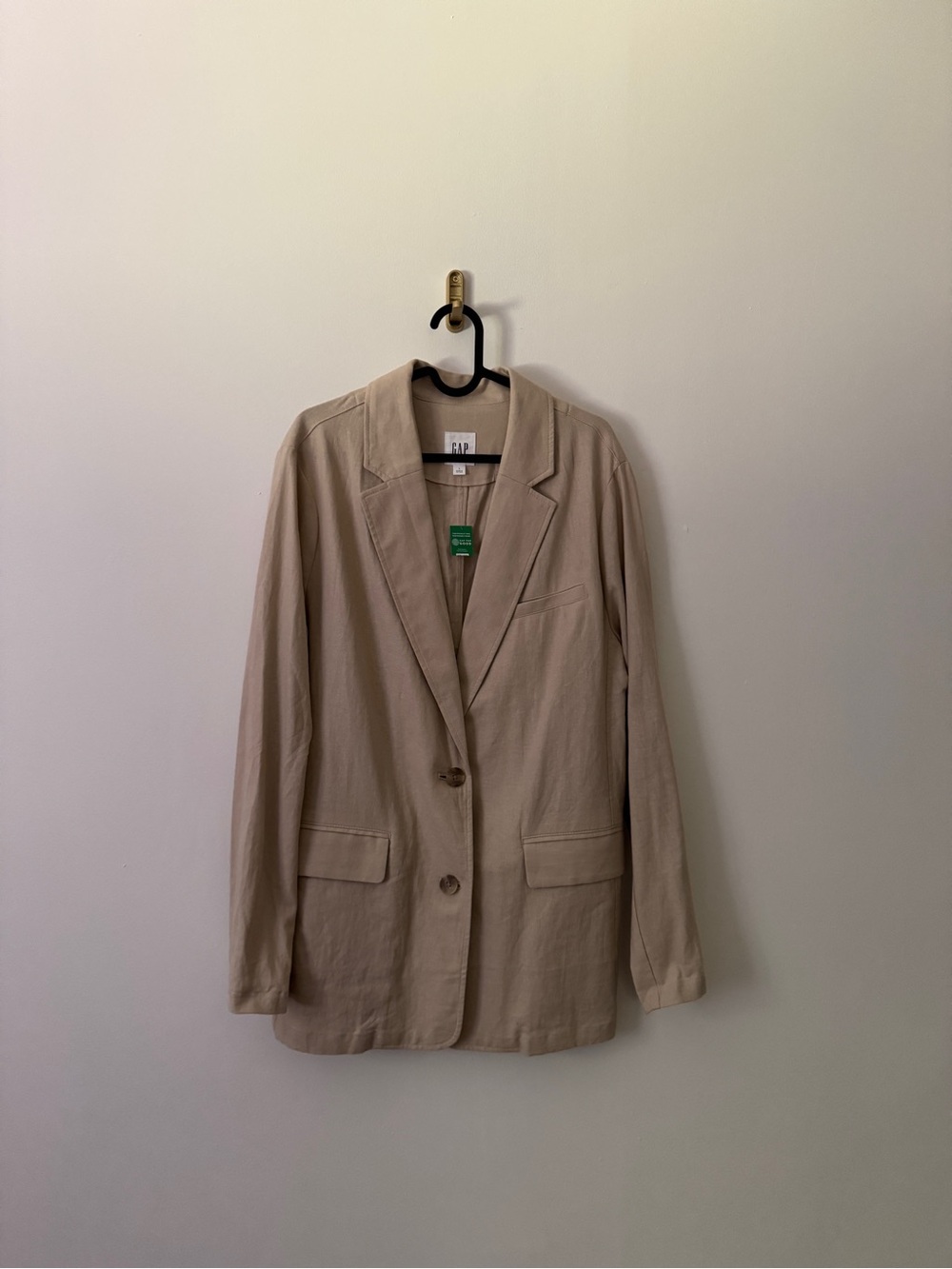 GAP Beige Longline Linen Blazer